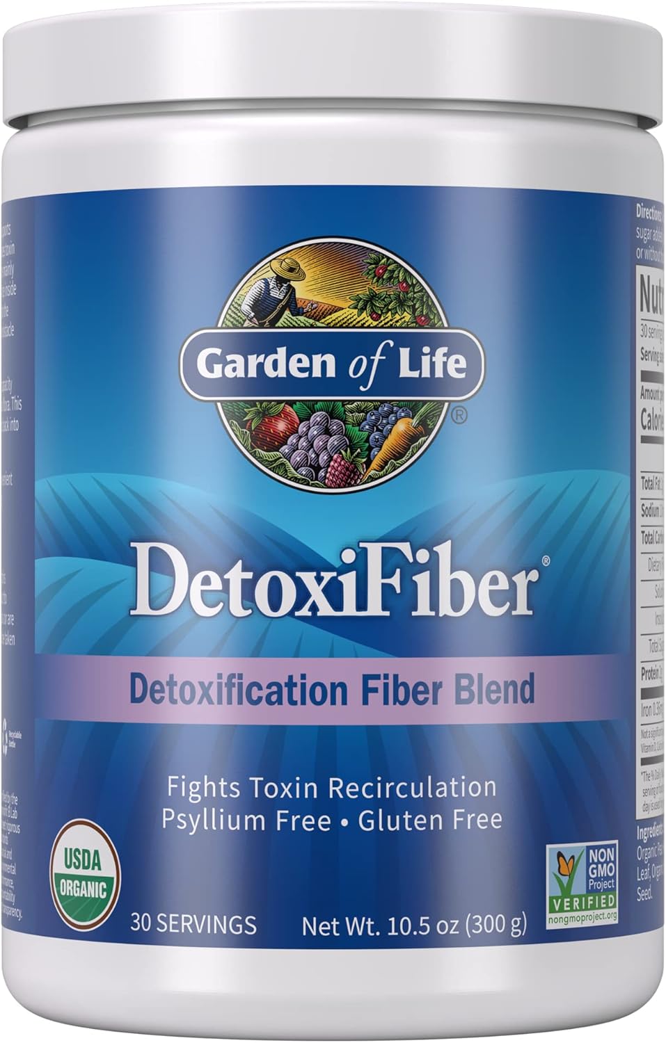 garden of life organic unflavored fiber powder detox blend with chia alfalfa barley for herbal cleanse gut health suppor